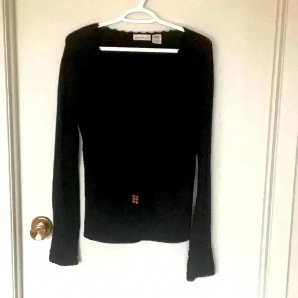 Gloria Vanderbilt Crochet Trimmed Sweater  in Size Medium
